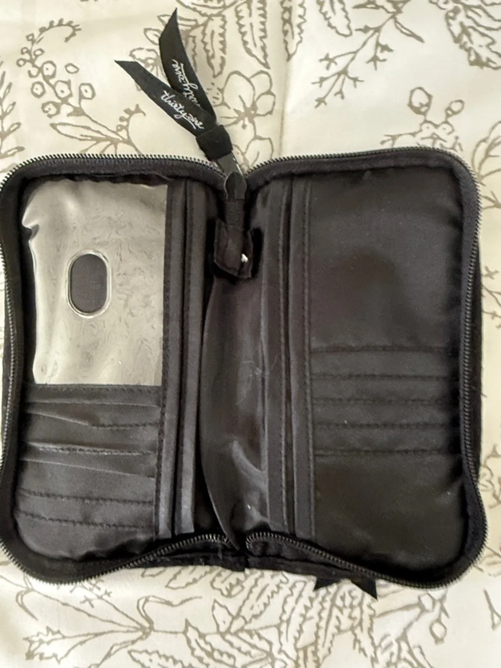Vera Bradley Black & White Quilted Damask Zip Wallet - Picture 3 of 4